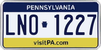PA license plate LNO1227