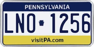 PA license plate LNO1256