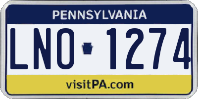 PA license plate LNO1274