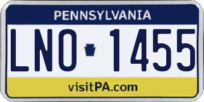 PA license plate LNO1455