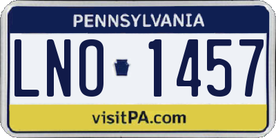 PA license plate LNO1457