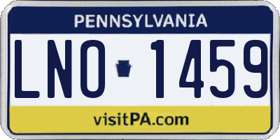 PA license plate LNO1459