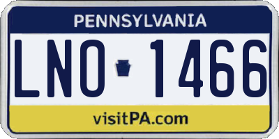 PA license plate LNO1466