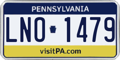 PA license plate LNO1479