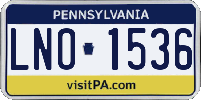 PA license plate LNO1536