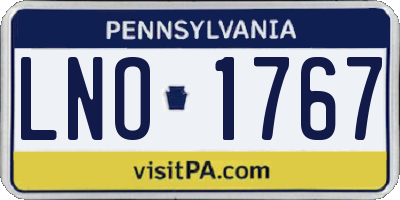 PA license plate LNO1767