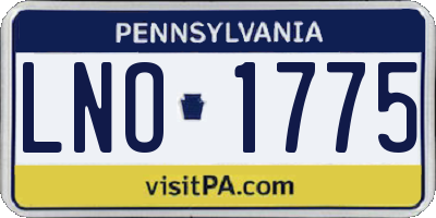 PA license plate LNO1775