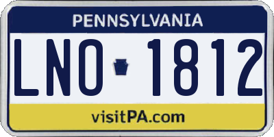 PA license plate LNO1812