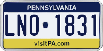 PA license plate LNO1831
