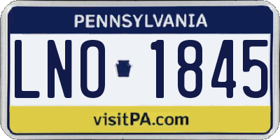 PA license plate LNO1845