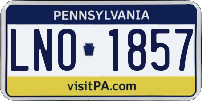 PA license plate LNO1857