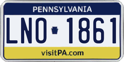 PA license plate LNO1861