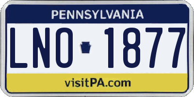 PA license plate LNO1877
