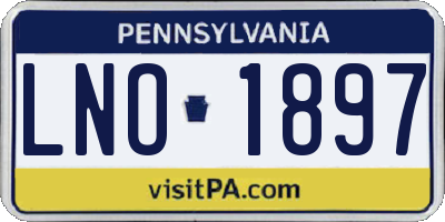PA license plate LNO1897