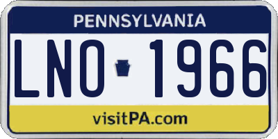 PA license plate LNO1966