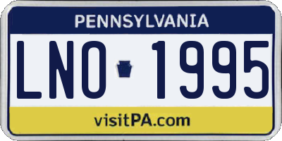 PA license plate LNO1995