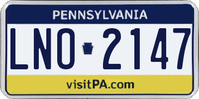 PA license plate LNO2147