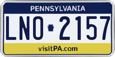 PA license plate LNO2157