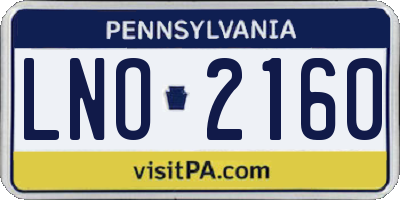PA license plate LNO2160