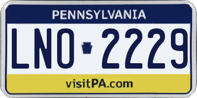 PA license plate LNO2229