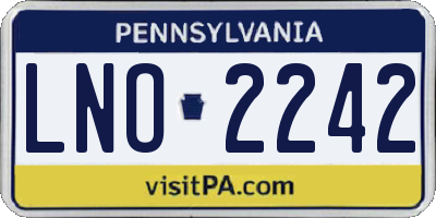 PA license plate LNO2242