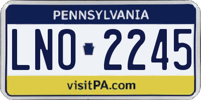 PA license plate LNO2245