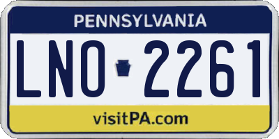 PA license plate LNO2261
