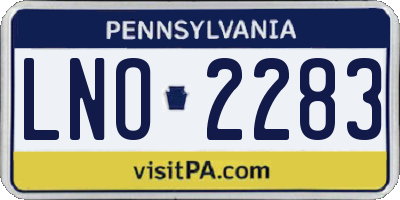 PA license plate LNO2283