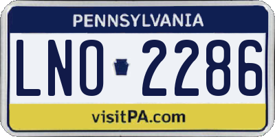 PA license plate LNO2286
