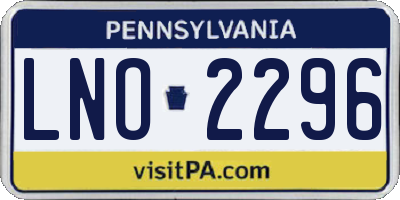PA license plate LNO2296
