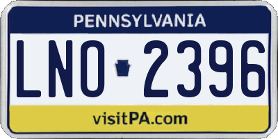 PA license plate LNO2396