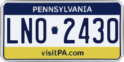 PA license plate LNO2430
