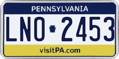 PA license plate LNO2453