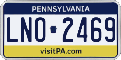 PA license plate LNO2469
