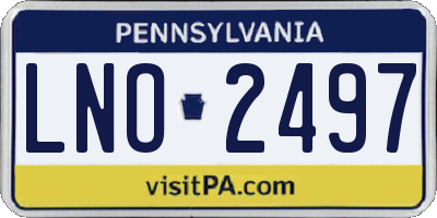 PA license plate LNO2497