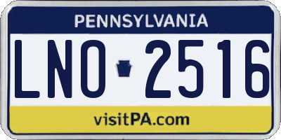 PA license plate LNO2516