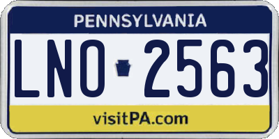 PA license plate LNO2563