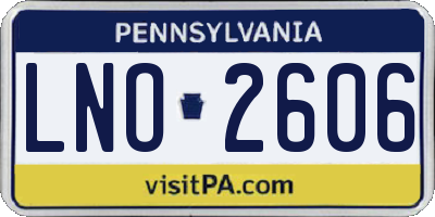 PA license plate LNO2606