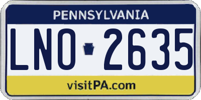 PA license plate LNO2635