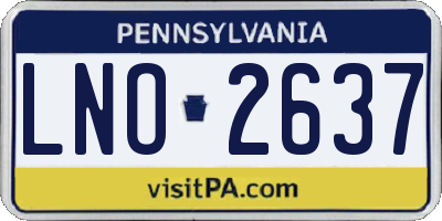 PA license plate LNO2637