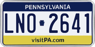 PA license plate LNO2641