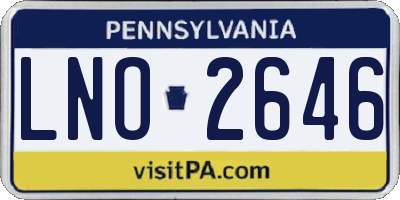 PA license plate LNO2646