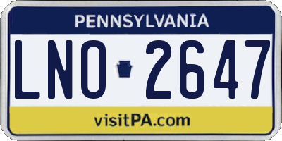 PA license plate LNO2647
