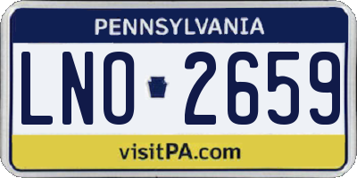 PA license plate LNO2659