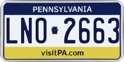 PA license plate LNO2663
