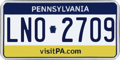 PA license plate LNO2709