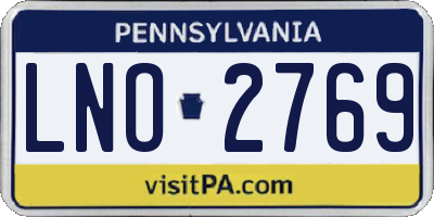 PA license plate LNO2769