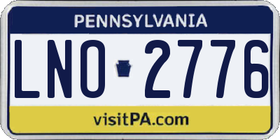 PA license plate LNO2776