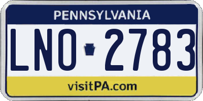PA license plate LNO2783