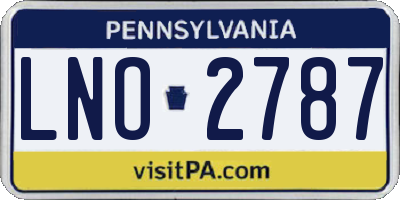 PA license plate LNO2787